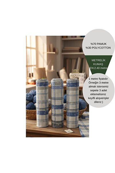 ayçiçek home 1 Meter 46 Thread Akfi̇l Fabric 2.40 Width Bedding Fabric Metera...