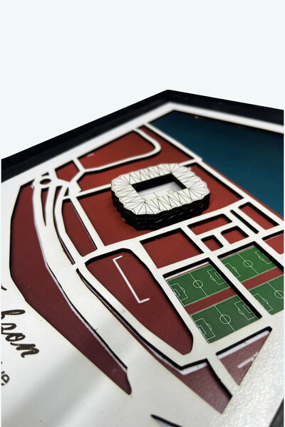 FUJJA Trabzonspor Papara Park Stadyumu 3D Katmanlı Lazer Kesim Harita – Kalit...