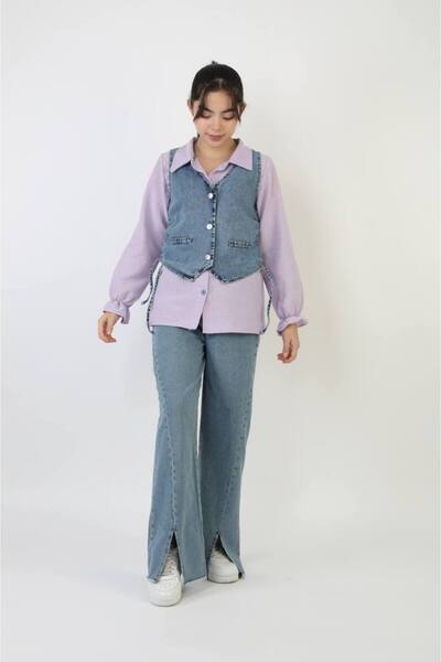 Yalçınoğlu Kids Κοριτσίστικο Γιλέκο και Τζιν Σετ (Πάνω-Κάτω) I Παιδικό Σετ γι...