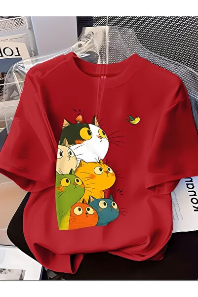 oneagılyazı Tricou cu mânecă scurtă Fashion B cu imprimeu pentru femei, cu pi...