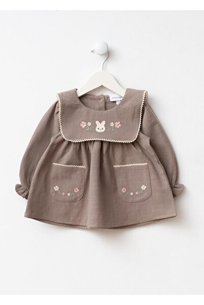Minim Clothes for Girls with Ruffled Collar and Rabbit Embroidery - Holiday -...