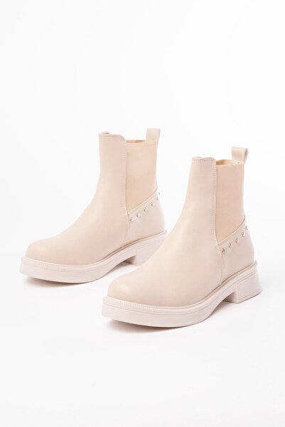 Zerenyus Exi̇n-02-2005 Premium Beige Elastic Daily Women's Boots