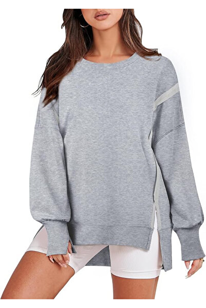 OEM Women's casual blouse, breathable sweater, gray S