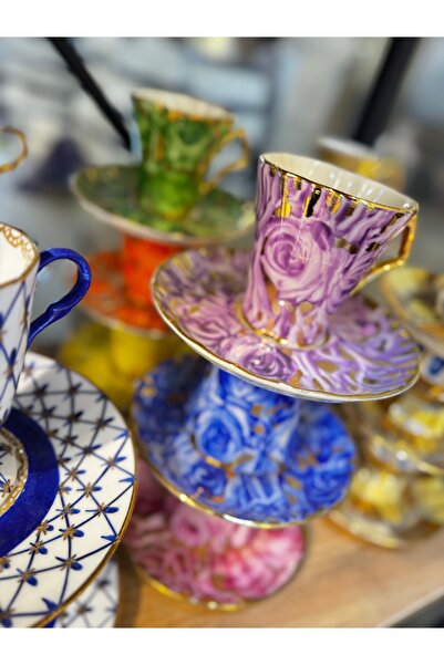 Handmade Esterhomedecor 6 Personality Hand Painting Porcelain Coffee Cup Set