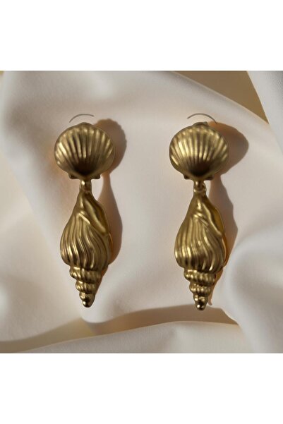 KARE ACCESORIES أقراط متدلية على شكل صدفة بحرية ذهبية