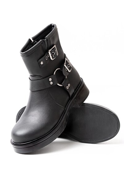 Zerenyus Exi̇n-02-2013 Premium Black Zippered Daily Women's Boots