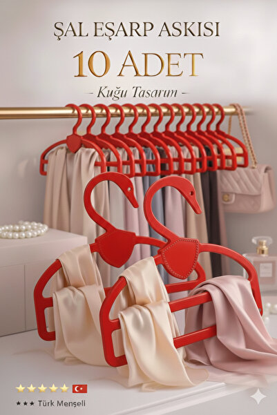 Seyteks Şal Eşarp Askısı Kuğu Model | Kaliteli Şeffaf Dolap İçi Düzenleyici |...