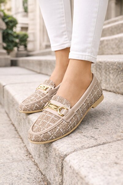 Moda Frato Al-4016 Tweed Fabric Comfortable Sole Women's Ballerina Mother's S...