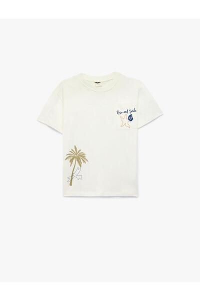 Koton Tricou cu mânecă scurtă, cu imprimeu, din bumbac, pentru băieți (6S)