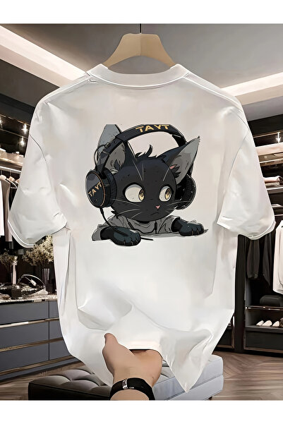 GALASHOP Cotton Anime Cat T-Shirt