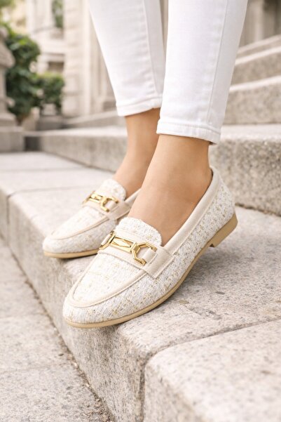 Moda Frato Al-4016 Tweed Fabric Comfortable Sole Women's Ballerina Mother's S...