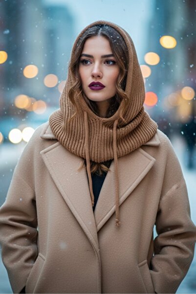 stravis Brown Soft Textured Knitted Balaclava