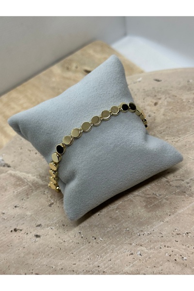 Bade Jewelry Vip Gold Yuvarlak Sıra Model Kararmaz Çelik Bileklik 17+2 cm
