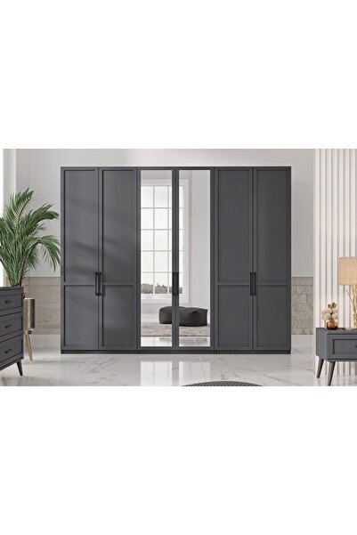 Doressa Home Vote Grey 6 Kapılı Gardırop