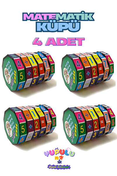 YUPULU Matematik Zeka Küpü 4 Adet - Toplama, Çıkarma, Bölme, Çarpma Eğitici H...
