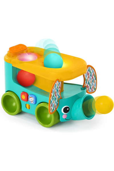 Bright Starts Pop & Roll Safari Otobüsü Işıklı ve Sesli Oyun Topu