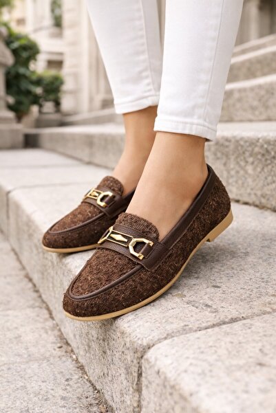 Moda Frato Al-4016 Tweed Fabric Comfortable Sole Women's Ballerina Mother's S...