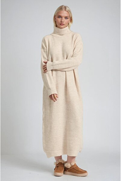 Lijuri Casual Turtleneck Long Knitwear Dress 2018