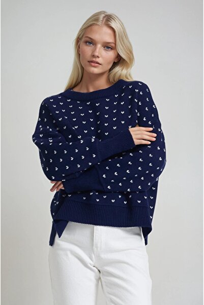 Lijuri Crew Neck Patterned Knitwear Sweater 1417