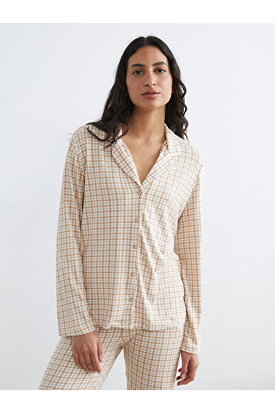 LC Waikiki Rmz Gi̇yi̇m Farkiyla Shirt Roba Checkered Patternwomen's Pajama Set