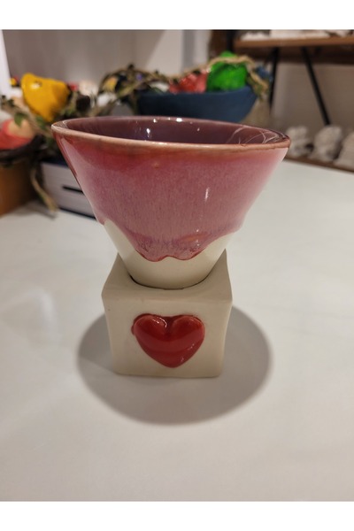 Veritas Ceramics Conical Mug Conical Shaped Mug with Heart Details