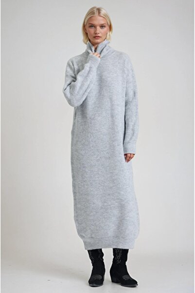 Lijuri Casual Turtleneck Long Knitwear Dress 2018