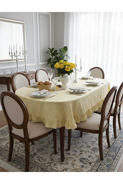 Angels' Collection Ruffled Gingham Tablecloth