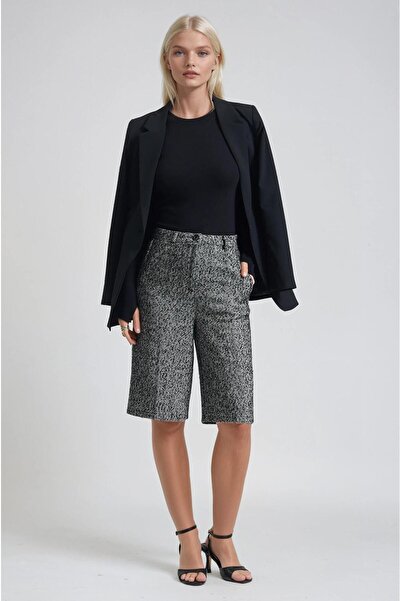 Lijuri High Waist Tweed Bermuda Shorts 0115