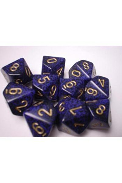 Chessex Speckled Polyhedral Ten d10 Set - Golden Cobalt