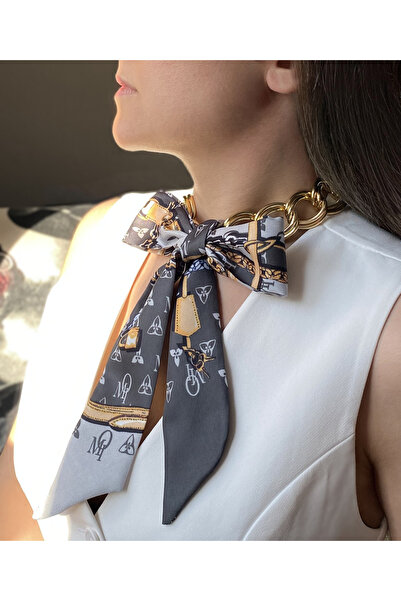 Gox Accessories Monogram Pattern Chain Scarf