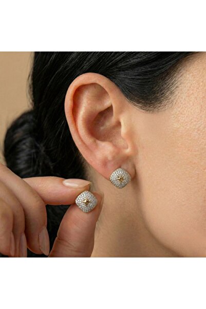 AccessoriesCınCık Steel Earrings Rose Gold Color Zircon Stone Detailed Dangle...