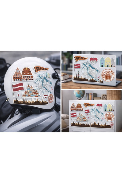 Limitless Design Riga Themed Sticker Set |   Latvia Decorative & Travel Stickers