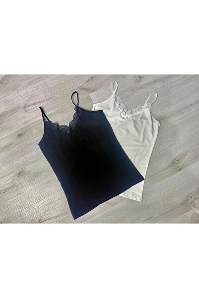 ParisTrend Cotton Flexible Lace Women's Undershirt 2-Pack