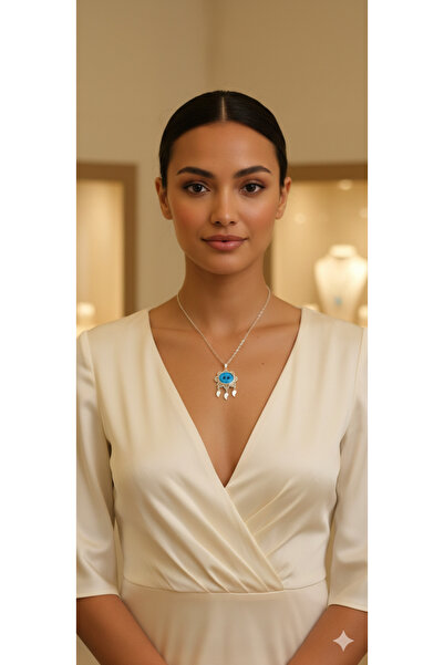 Newa Jewellry Telkari model çelik suryani taslı kolye