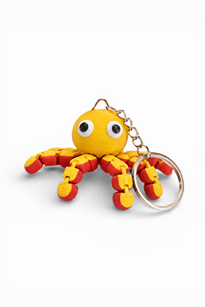 Bonolupo سلسلة مفاتيح على شكل أخطبوط لطيف متحرك ومفصل، مناسبة للحقائب وتزيين ...