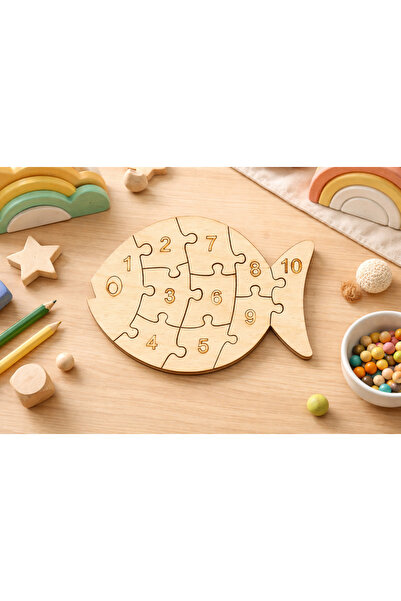ÇAKRA لغز خشبي للأرقام من 1 إلى 10 تعليمي - لعبة مونتيسوري للأطفال