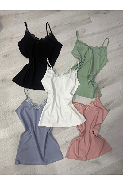 ParisTrend Cotton Flexible Lace Women's Undershirt 5-Pack