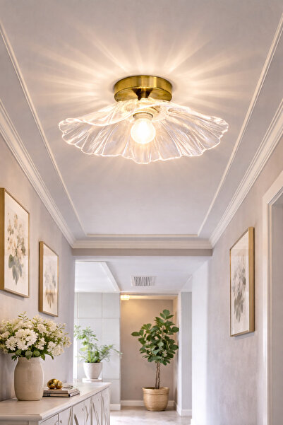 Luna Lighting Madrid Model Şeffaf Şık Estetik Cam Kristal Klasik Plafonyer Te...