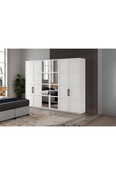 Doressa Home Pita White 6 Kapılı Gardırop