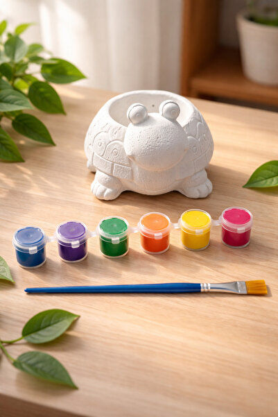 adanaçiçekliatölye KAPLUMBAĞA SAKSI KALEMLİK BOYAMA SETİ