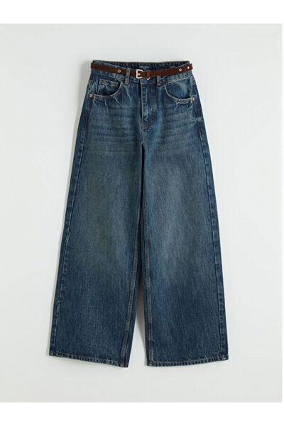 LC Waikiki RMZ GİYİM FARKİLYA Pantaloni de damă din denim cu talie înaltă și ...