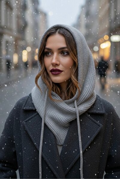 stravis Gray Soft Textured Knitted Balaclava