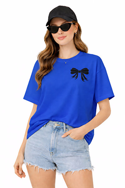 ArtYus Bowknot Printed Summer Themed Cotton Relaxed Fit Round Neck Unisex T-S...