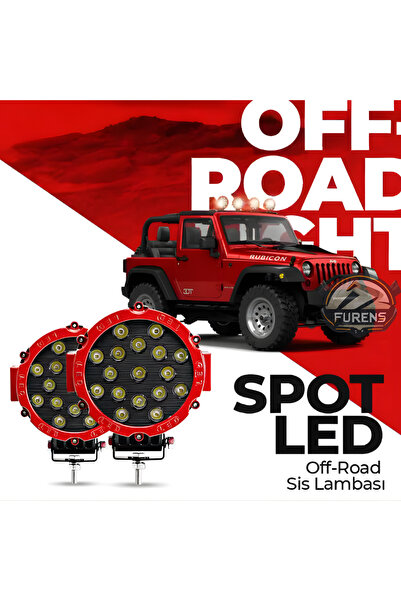 STS Oto Aksesuar Off-Road Sis Lambası Kırmızı 16 cm 17 LED 1 Adet – 4x4, Araz...