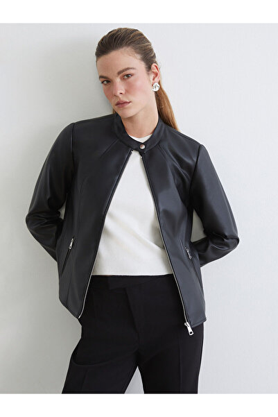 LC Waikiki Jachetă Hilfa New Season pentru femei, cu guler tip bicicletă, cu ...