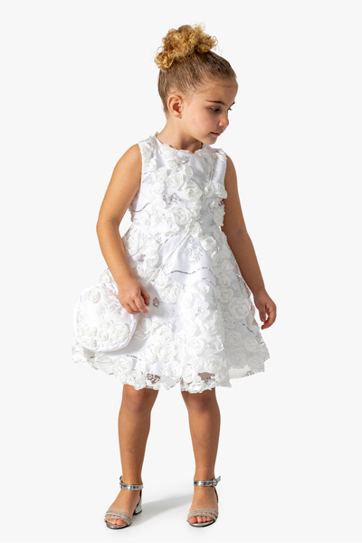 YUSALİ Girl's White Sequin Bag Birthday/Special Occasion Dress/Party Dress We...