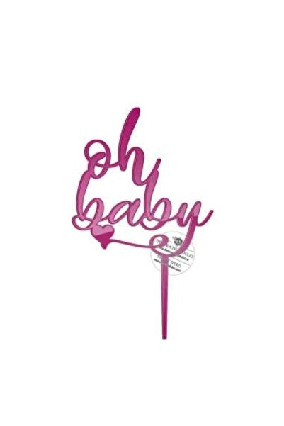 Decoratiuni Dulci Topper pentru tort Oh Baby si inimioara - Negru