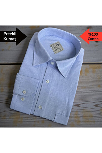 EREN STYLE Βαμβακερό μακρυμάνικο πουκάμισο με μία τσέπη (Κανονική εφαρμογή)