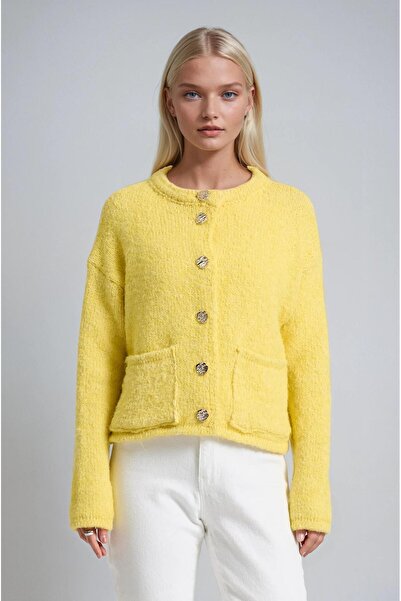 Lijuri Soft Textured Knitwear Cardigan with Pockets 5205