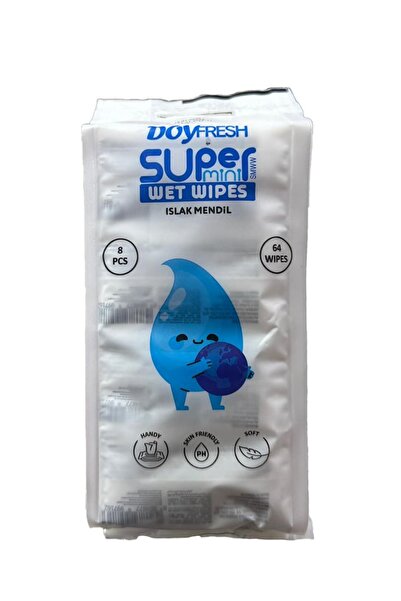 DOYFRESh Super 8'li Mini Islak Mendil Seti – Anti-Alerjik & Alkol İçermez